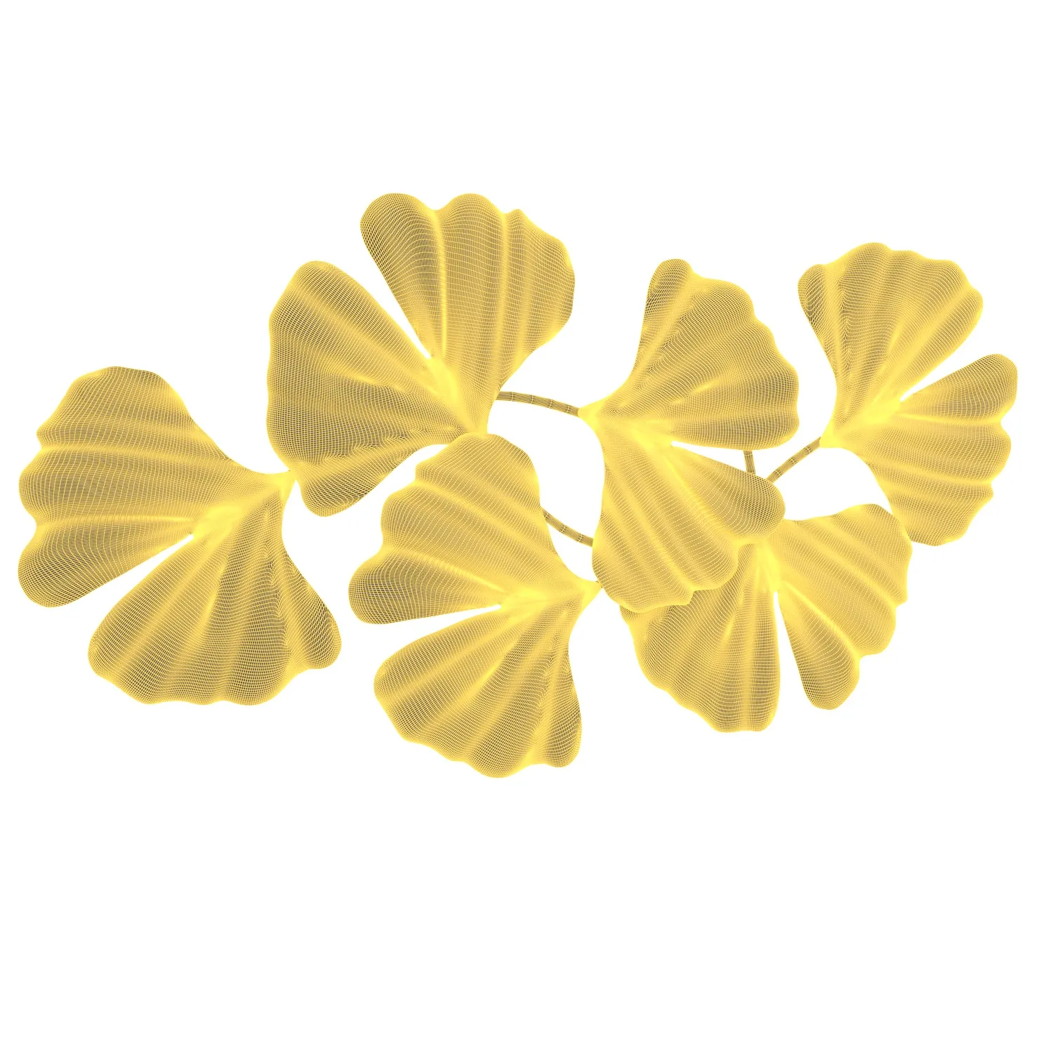 Metallic Leaves 41 Wide Metal Wall Art PBR 3D Model_07